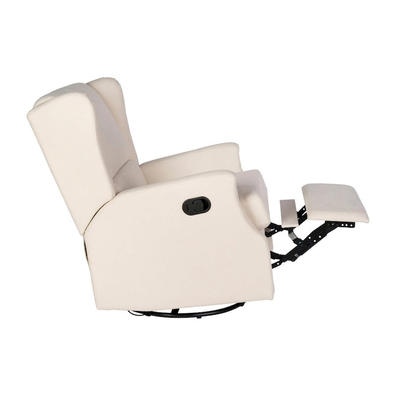 Fauteuil inclinable à bascule manuel à dossier enveloppant et pivotant à 360°