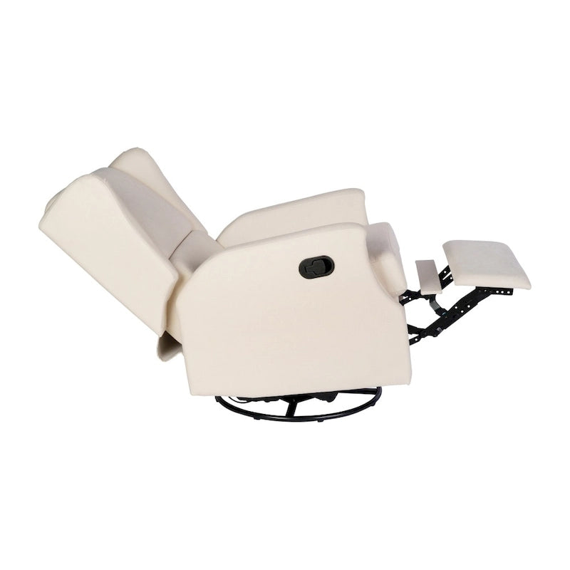 Fauteuil inclinable à bascule manuel à dossier enveloppant et pivotant à 360°