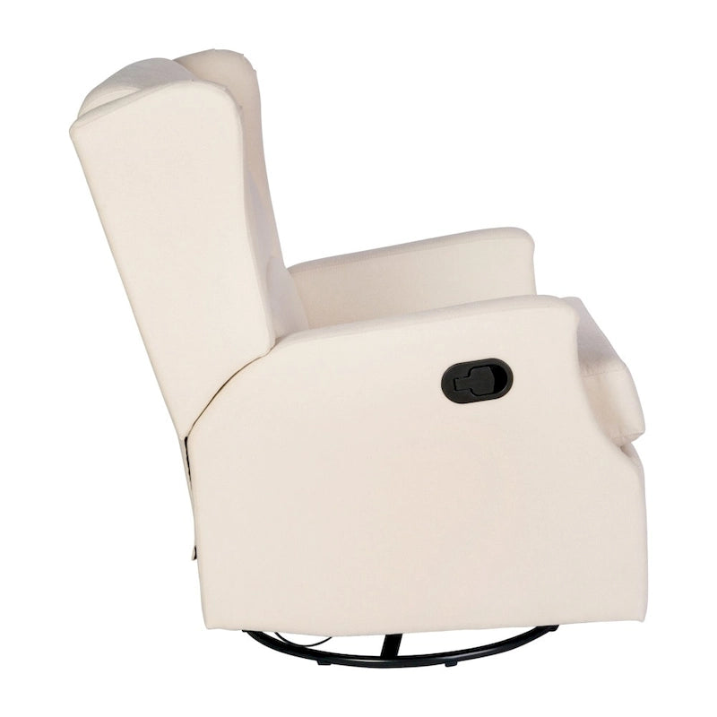 Fauteuil inclinable à bascule manuel à dossier enveloppant et pivotant à 360°