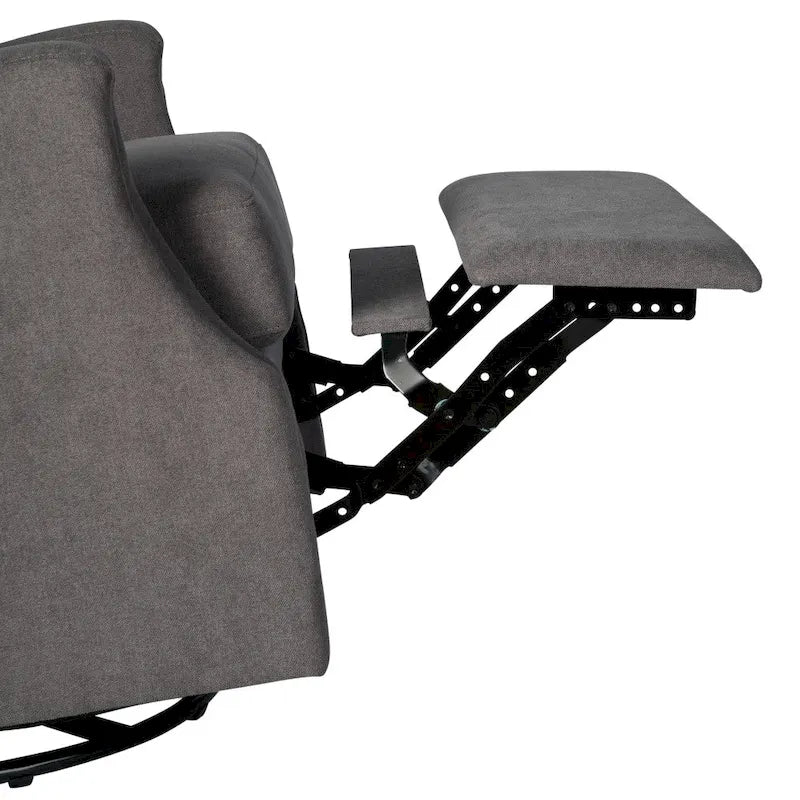 Fauteuil inclinable à bascule manuel à dossier enveloppant et pivotant à 360°