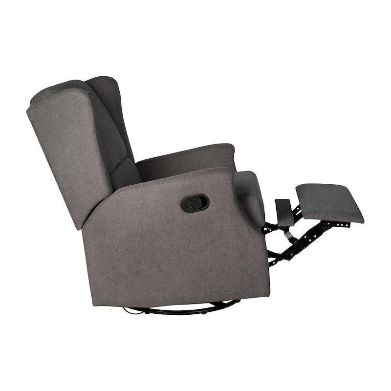 Fauteuil inclinable à bascule manuel à dossier enveloppant et pivotant à 360°