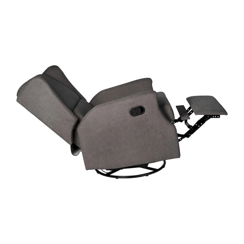 Fauteuil inclinable à bascule manuel à dossier enveloppant et pivotant à 360°