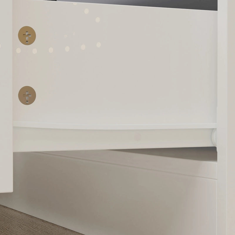 Meuble TV mural brillant avec rangement pour appareils multimédias - 94,5 x 78,7