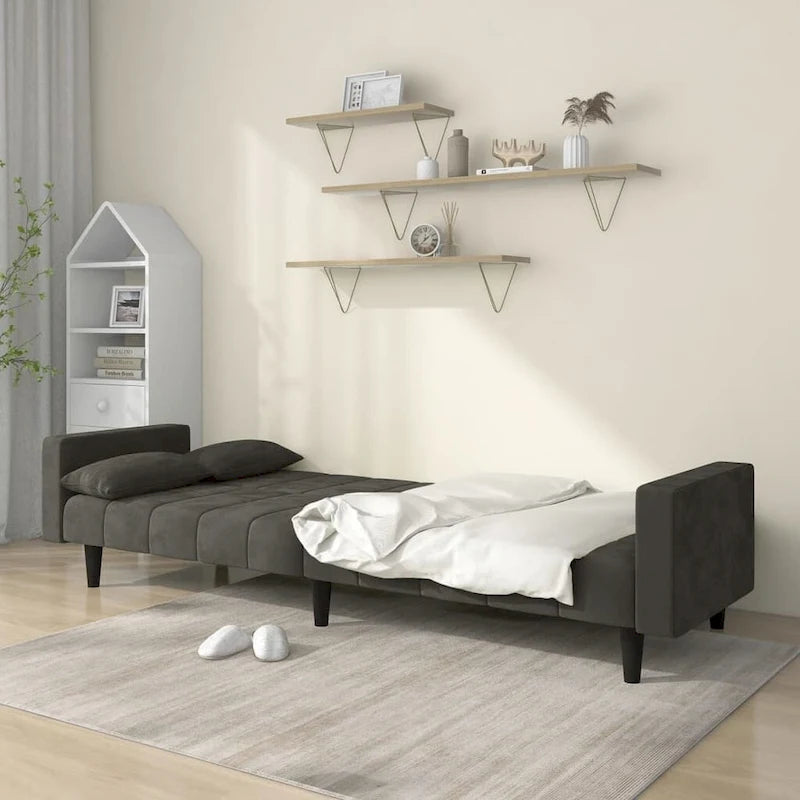 Canapé-lit convertible 2 places vidaXL en velours - 86,6 x 33,3 x 27,2