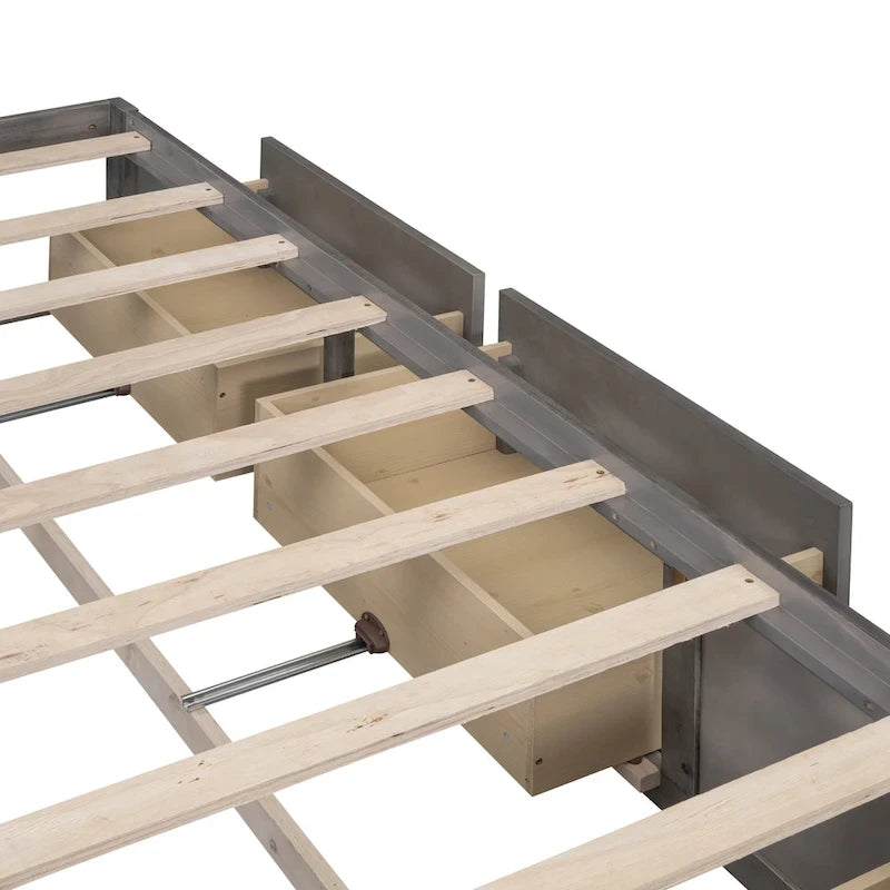 Lit plateforme Queen Size avec 6 tiroirs de rangement