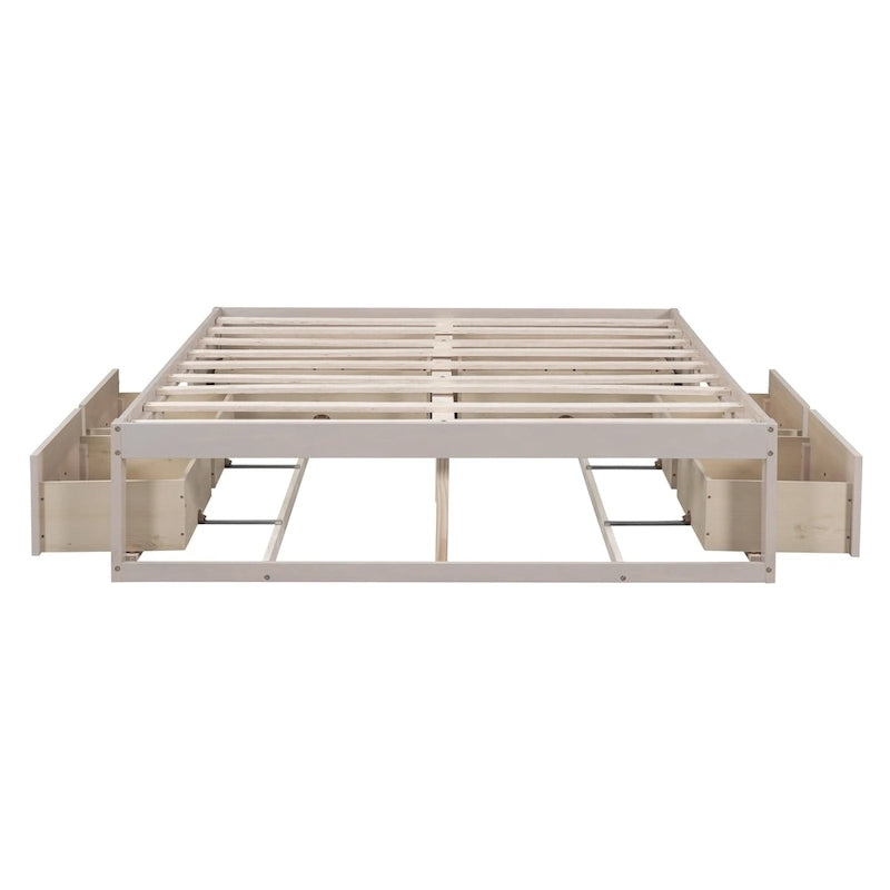 Lit plateforme Queen Size avec 6 tiroirs de rangement