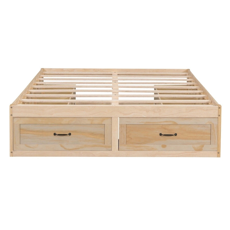 Lit plateforme Queen Size avec 6 tiroirs de rangement