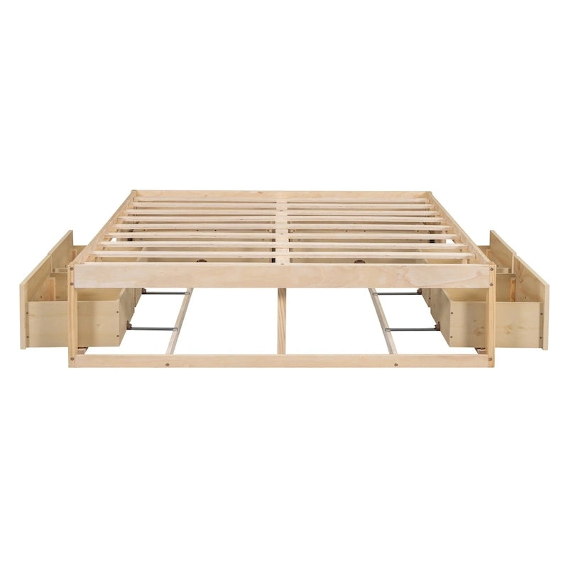 Lit plateforme Queen Size avec 6 tiroirs de rangement