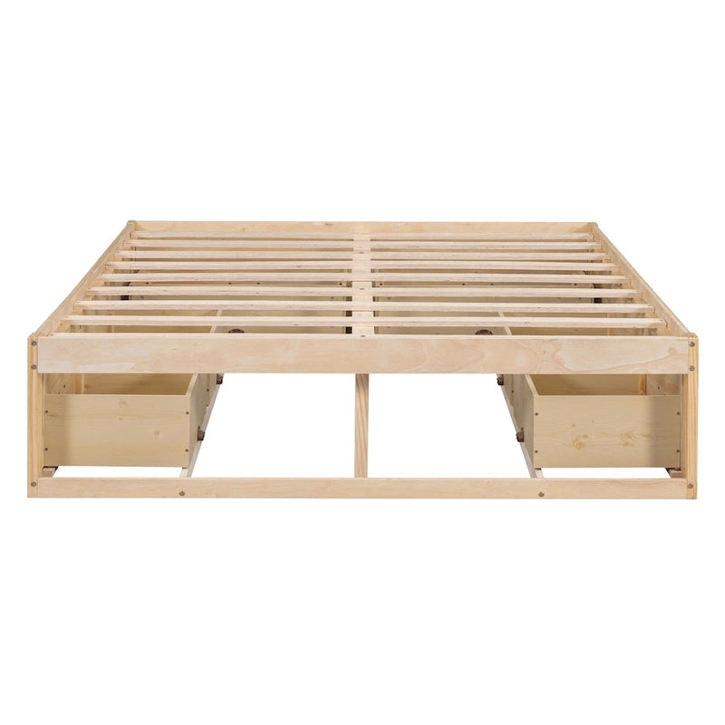 Lit plateforme Queen Size avec 6 tiroirs de rangement
