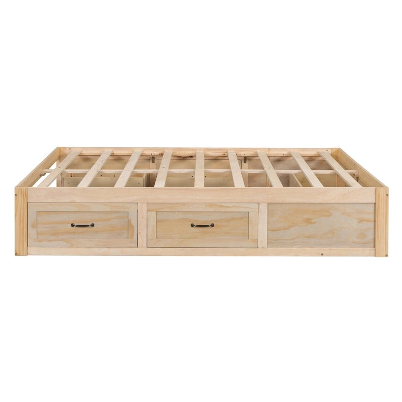 Lit plateforme Queen Size avec 6 tiroirs de rangement
