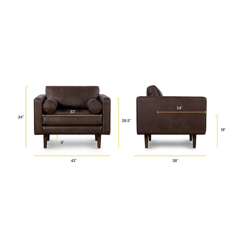 Fauteuil lounge Poly and Bark Napa - Cuir italien véritable
