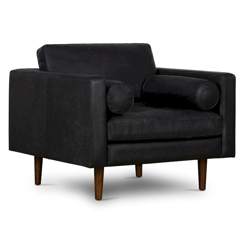Fauteuil lounge Poly and Bark Napa - Cuir italien véritable