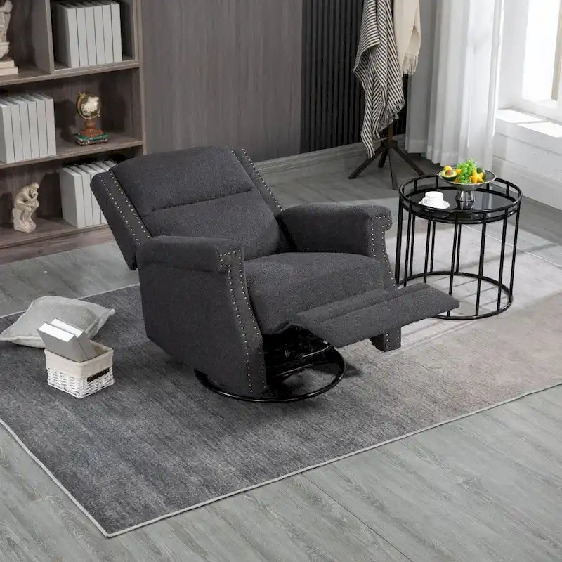 Fauteuil inclinable manuel pivotant à 360 degrés, fauteuil de loisirs avec accoudoirs, chaises berçantes pour chambre d'enfant