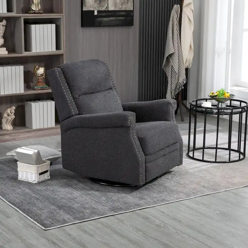 Fauteuil inclinable manuel pivotant à 360 degrés, fauteuil de loisirs avec accoudoirs, chaises berçantes pour chambre d'enfant