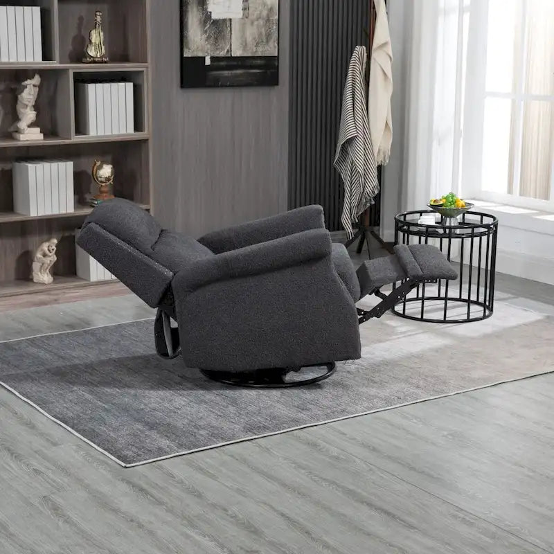 Fauteuil inclinable manuel pivotant à 360 degrés, fauteuil de loisirs avec accoudoirs, chaises berçantes pour chambre d'enfant