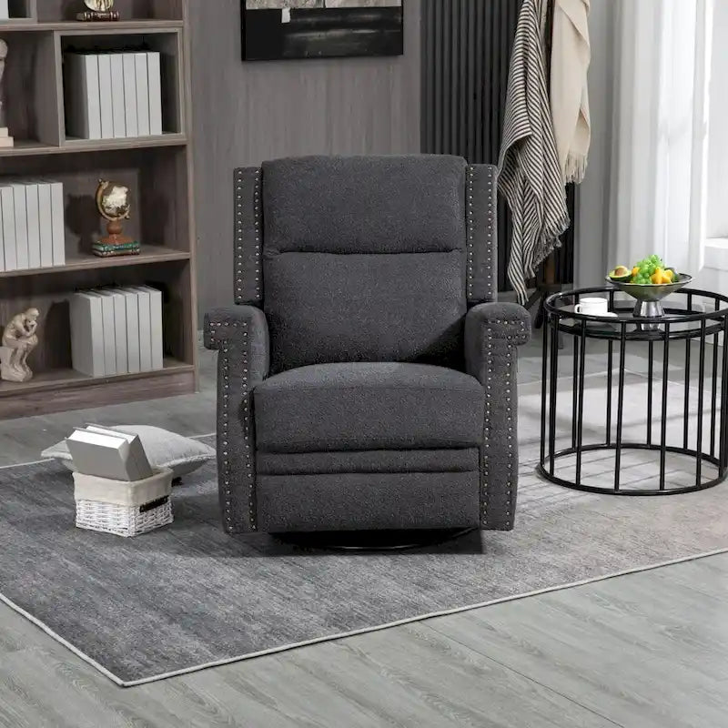 Fauteuil inclinable manuel pivotant à 360 degrés, fauteuil de loisirs avec accoudoirs, chaises berçantes pour chambre d'enfant