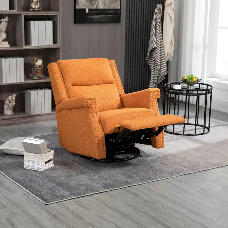 Fauteuil inclinable manuel pivotant à 360 degrés, fauteuil de loisirs avec accoudoirs, chaises berçantes pour chambre d'enfant