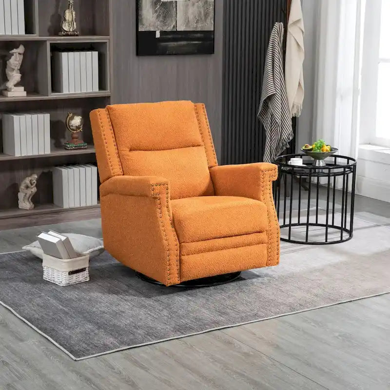 Fauteuil inclinable manuel pivotant à 360 degrés, fauteuil de loisirs avec accoudoirs, chaises berçantes pour chambre d'enfant