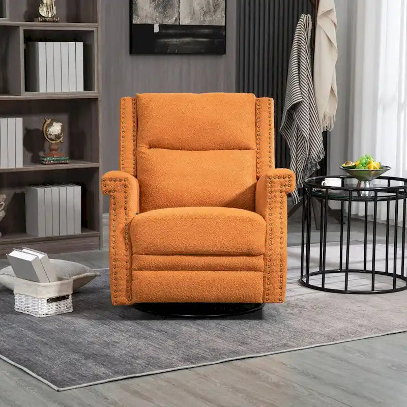 Fauteuil inclinable manuel pivotant à 360 degrés, fauteuil de loisirs avec accoudoirs, chaises berçantes pour chambre d'enfant