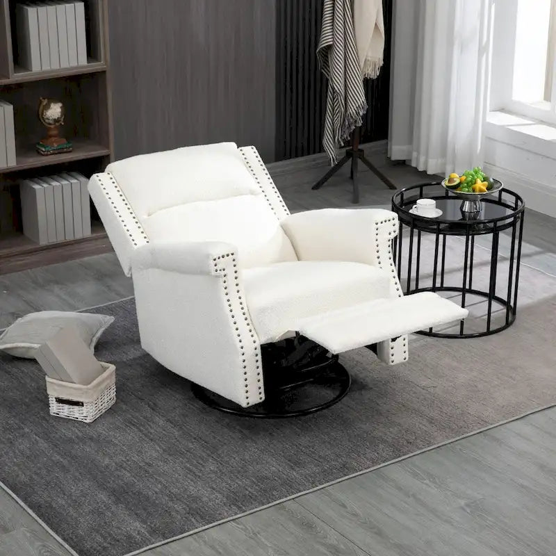 Fauteuil inclinable manuel pivotant à 360 degrés, fauteuil de loisirs avec accoudoirs, chaises berçantes pour chambre d'enfant