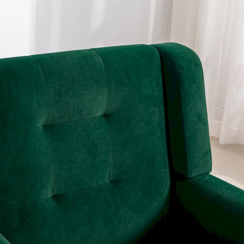 Fauteuil ergonomique moderne en velours doux, idéal pour le salon, la chambre ou la maison, avec pieds noirs.