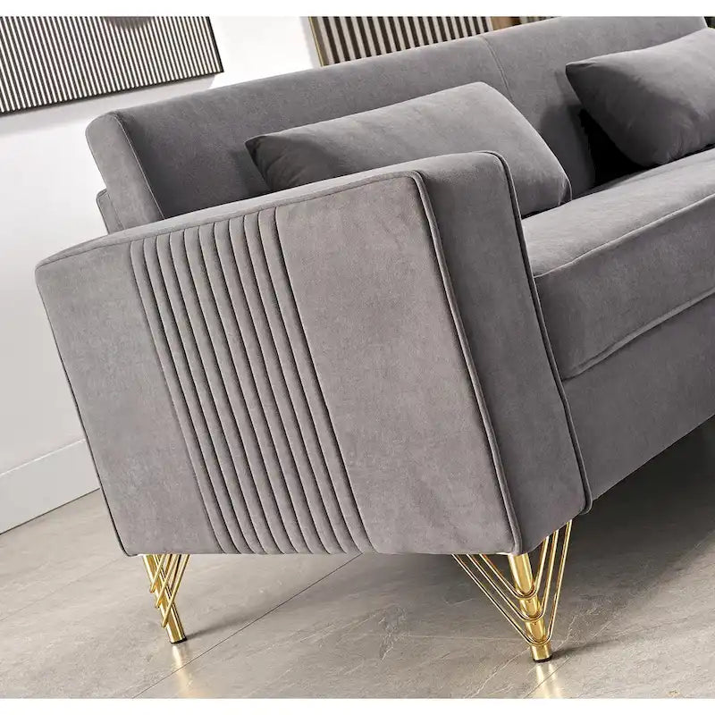 Canapé de salon moderne recouvert de velours