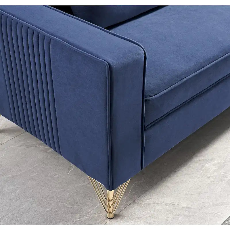 Canapé de salon moderne recouvert de velours
