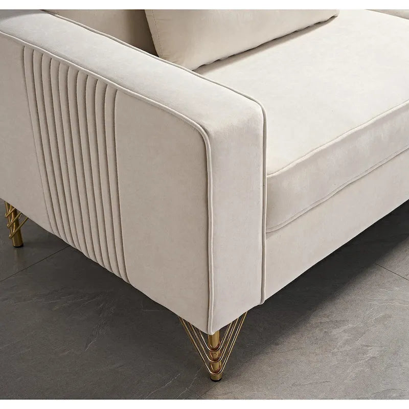 Canapé de salon moderne recouvert de velours