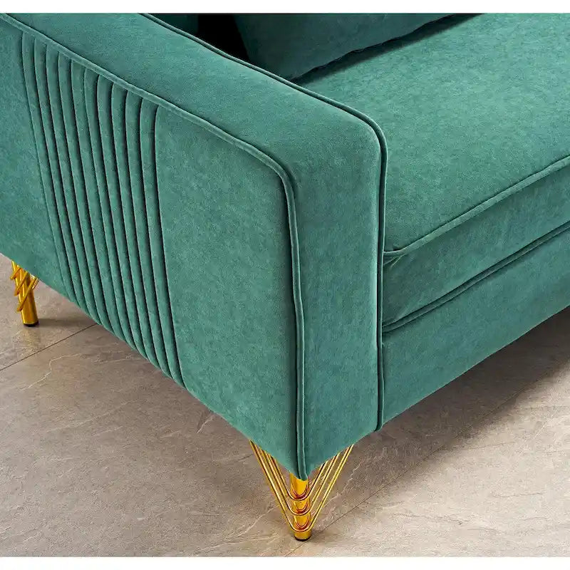 Canapé de salon moderne recouvert de velours