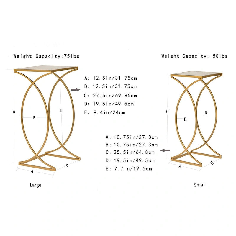 Ensemble de 2 tables d'appoint modernes en verre Glitzhome, style glamour, pour canapé