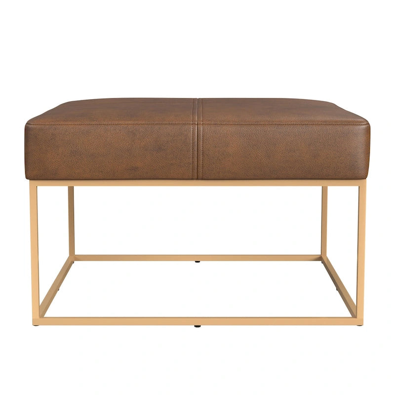 Pouf carré HomePop à structure métallique