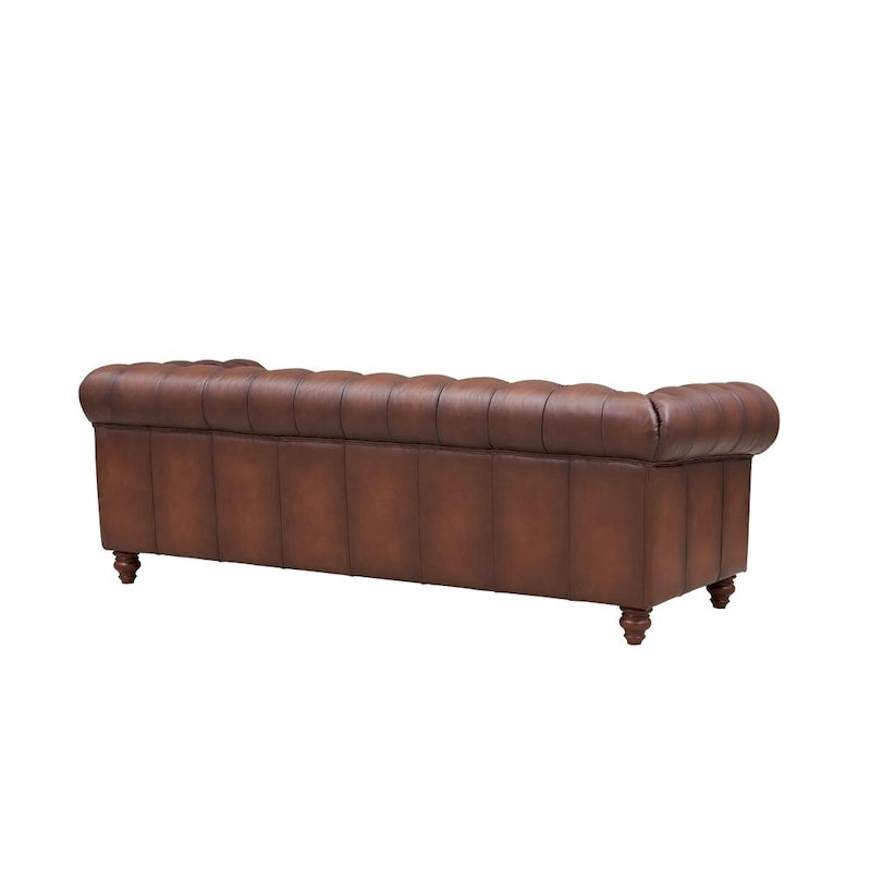 Canapé, causeuse et fauteuil Chesterfield en cuir pleine fleur Hydeline Alton Bay - Canapé, causeuse, fauteuil