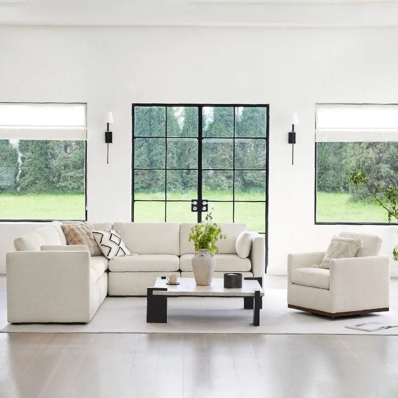 Ensemble de canapés d'angle modulaires surdimensionnés Celia en tissu