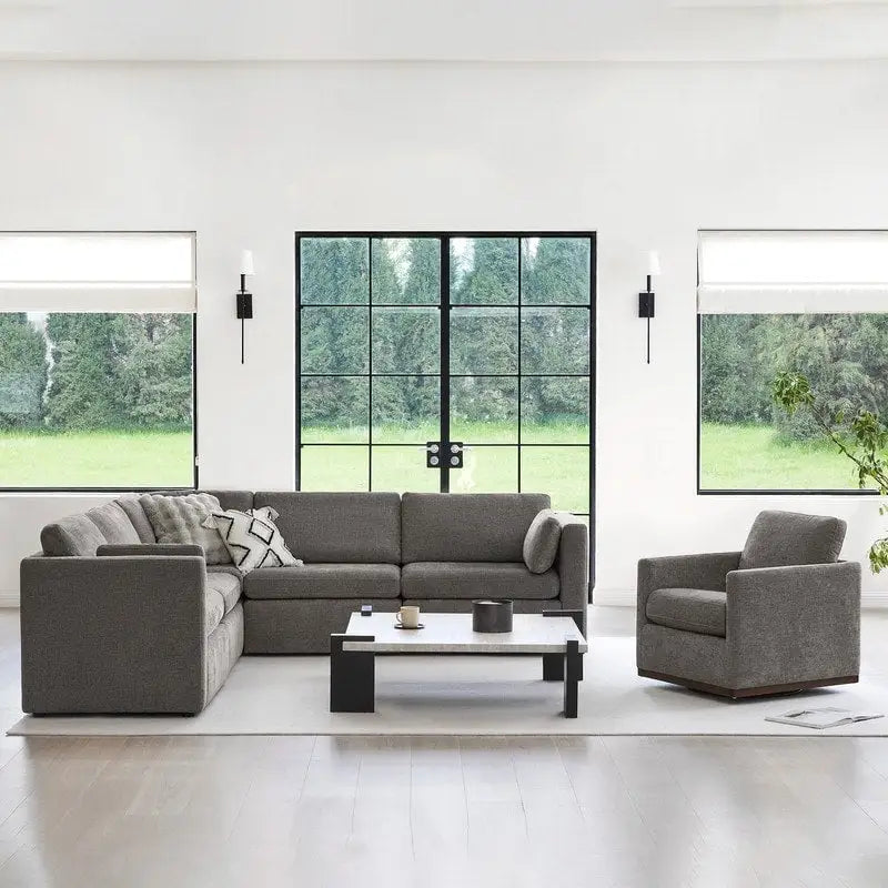 Ensemble de canapés d'angle modulaires surdimensionnés Celia en tissu