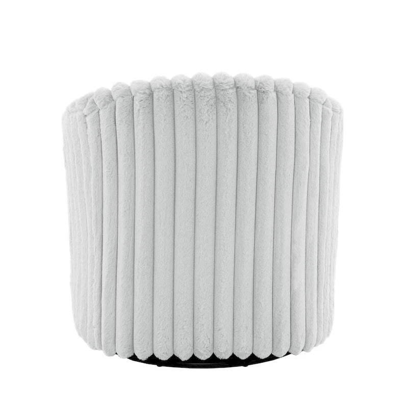 Ensemble de 2 fauteuils pivotants modernes en velours côtelé pelucheux de 49 pouces.