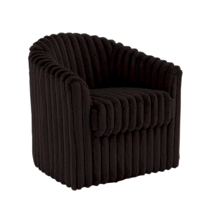 Ensemble de 2 fauteuils pivotants modernes en velours côtelé pelucheux de 49 pouces.