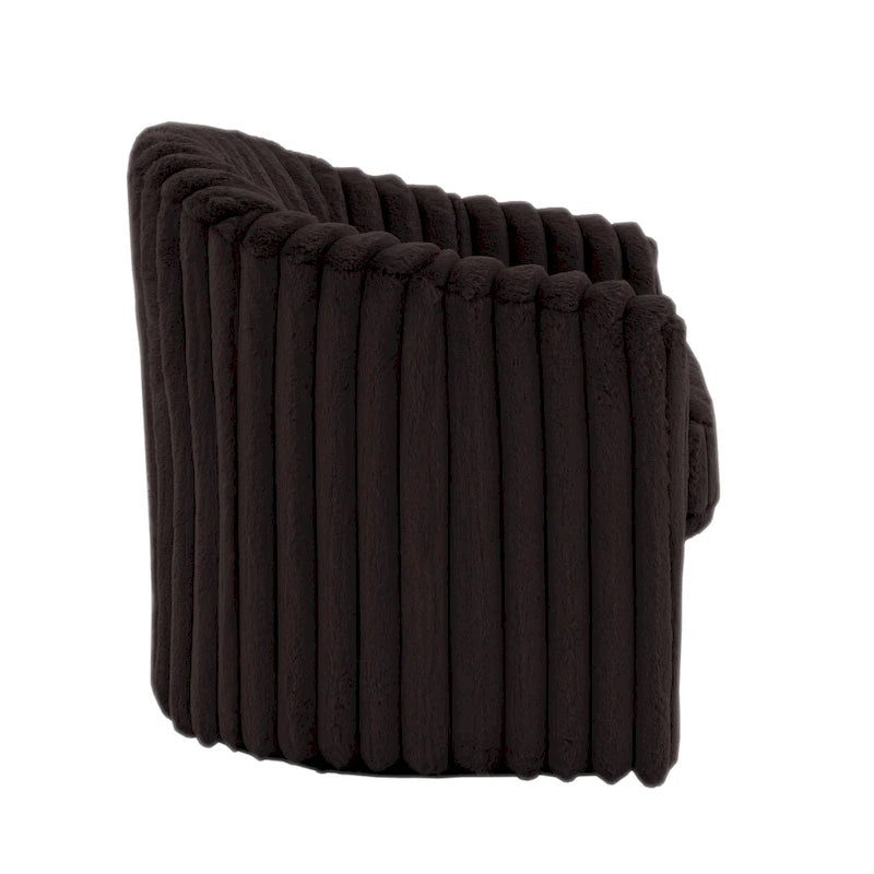 Ensemble de 2 fauteuils pivotants modernes en velours côtelé pelucheux de 49 pouces.