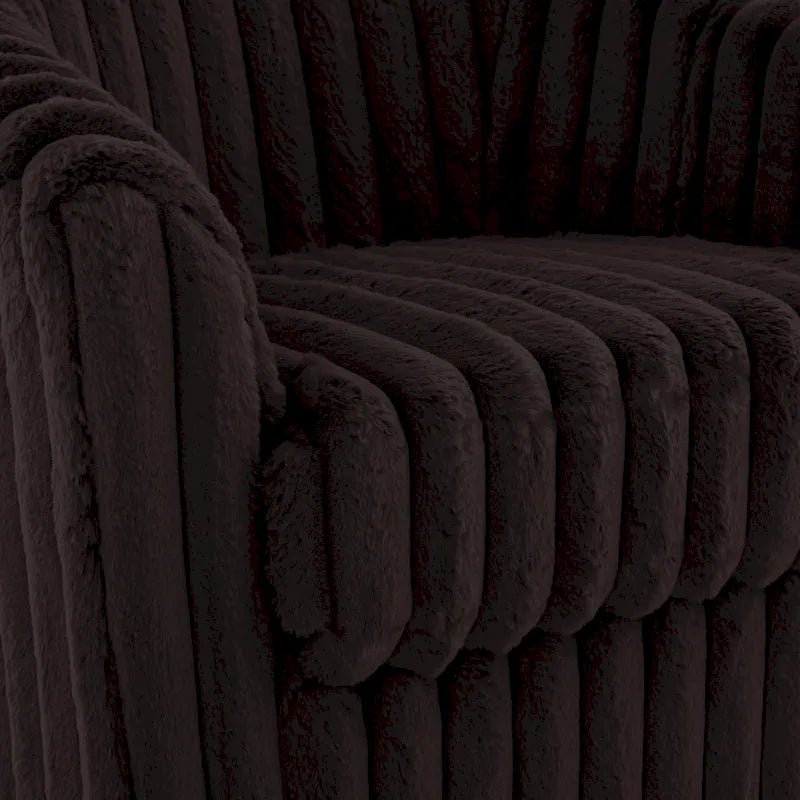 Ensemble de 2 fauteuils pivotants modernes en velours côtelé pelucheux de 49 pouces.