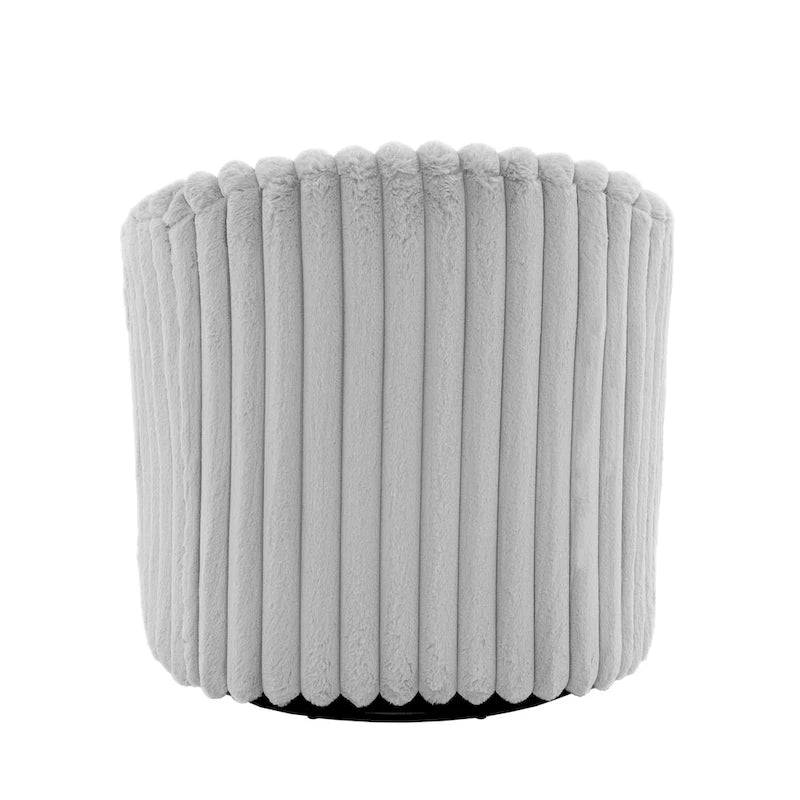 Ensemble de 2 fauteuils pivotants modernes en velours côtelé pelucheux de 49 pouces.