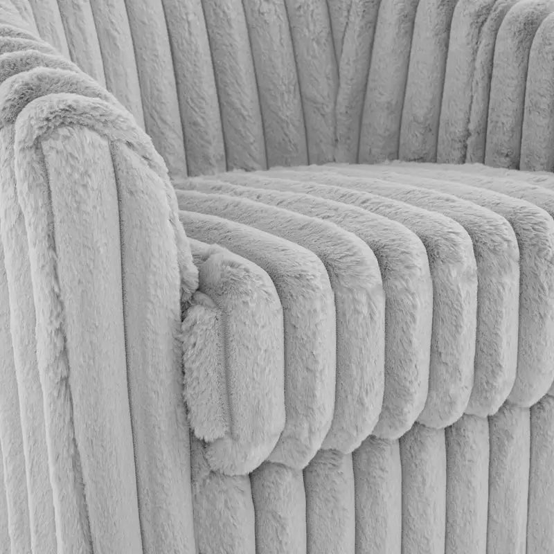 Ensemble de 2 fauteuils pivotants modernes en velours côtelé pelucheux de 49 pouces.