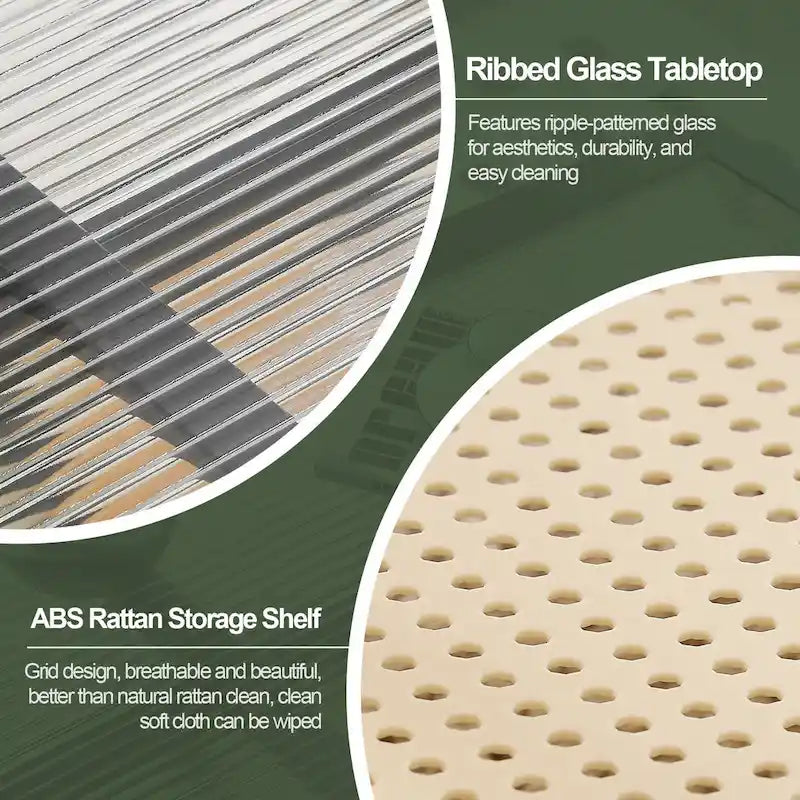 Table basse rectangulaire à 2 niveaux, plateau en verre, idéale pour un canapé - 39,4 cm (L) x 19,7 cm (l) x 19,7 cm (P)