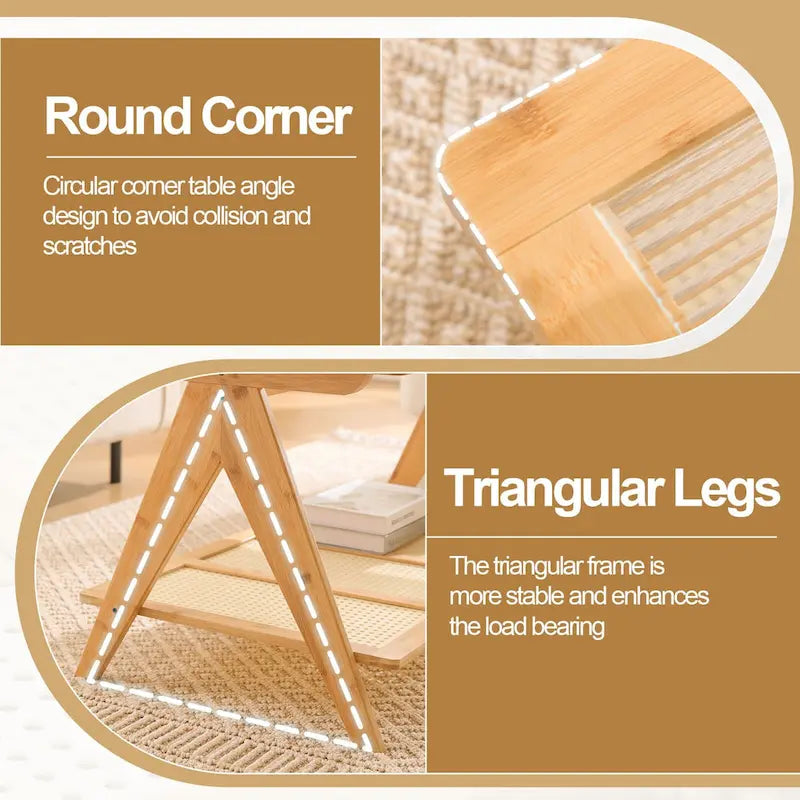 Table basse rectangulaire à 2 niveaux, plateau en verre, idéale pour un canapé - 39,4 cm (L) x 19,7 cm (l) x 19,7 cm (P)