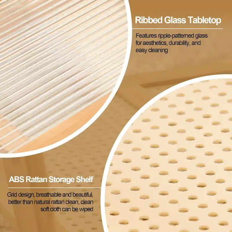 Table basse rectangulaire à 2 niveaux, plateau en verre, idéale pour un canapé - 39,4 cm (L) x 19,7 cm (l) x 19,7 cm (P)