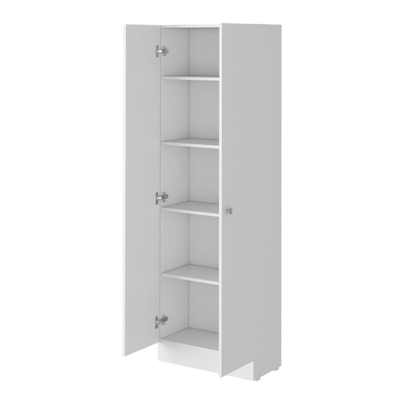 Armoire de rangement Pipestone, double porte, finition blanche, haute qualité et durable