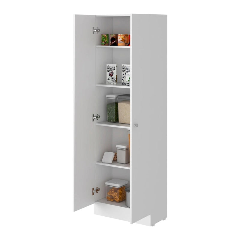 Armoire de rangement Pipestone, double porte, finition blanche, haute qualité et durable