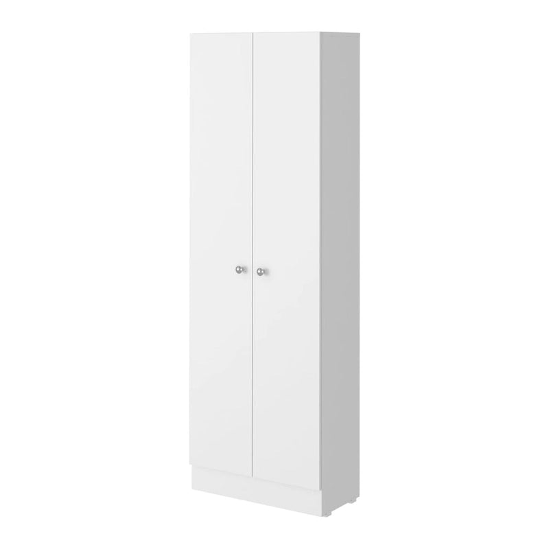 Armoire de rangement Pipestone, double porte, finition blanche, haute qualité et durable