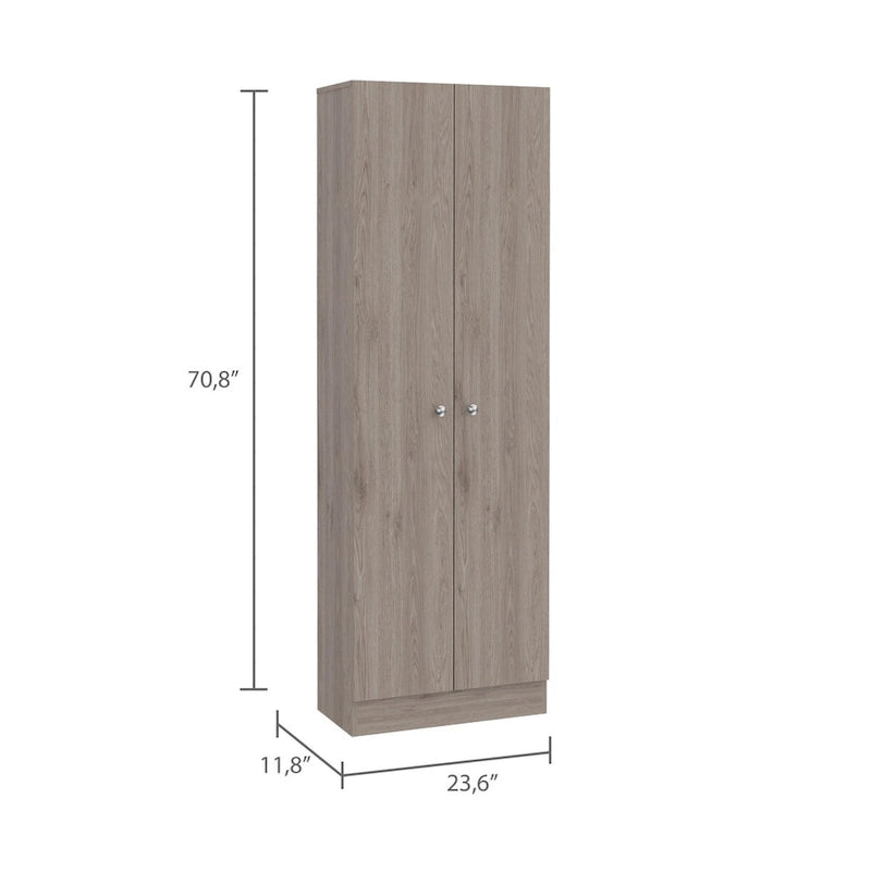 Armoire de rangement Pipestone, double porte, finition blanche, haute qualité et durable