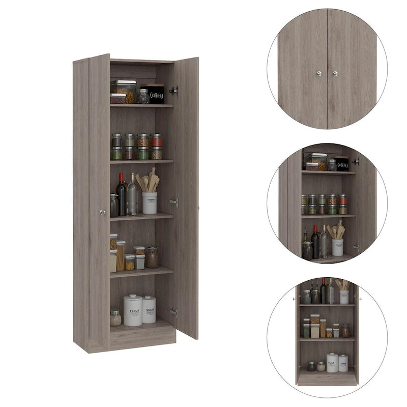 Armoire de rangement Pipestone, double porte, finition blanche, haute qualité et durable