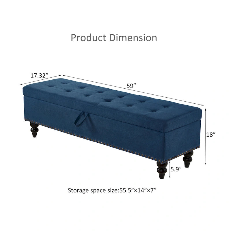 Banc-pouf de lit 59 avec rangement
