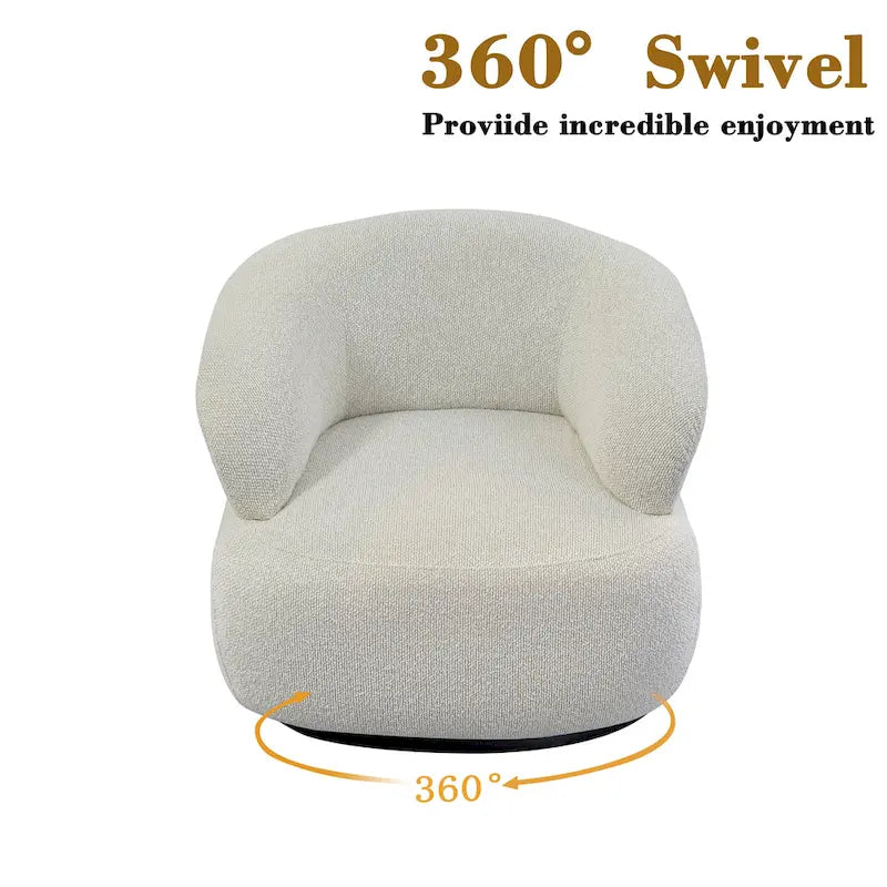 Ensemble de 2 fauteuils d'appoint pivotants à 360° Kieon 33W, style moderne.